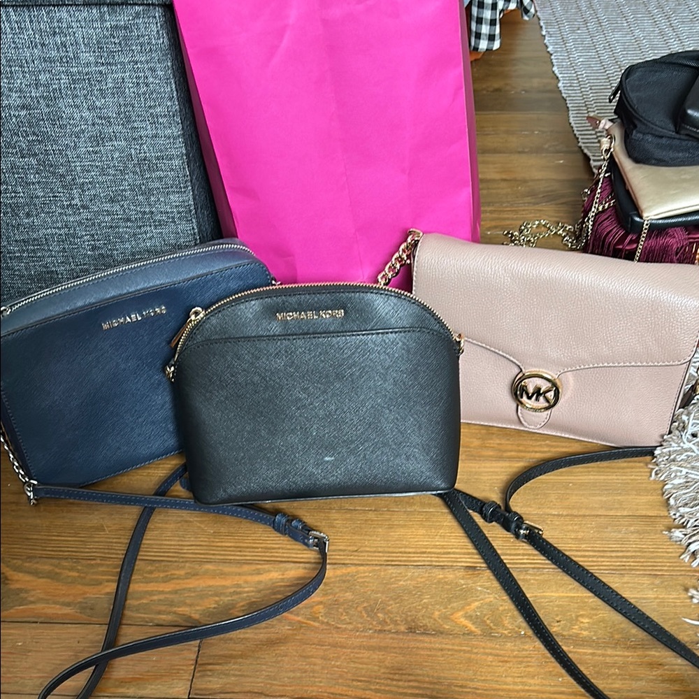 Michael Kors Navy, Black, and Beige Crossbody Bags